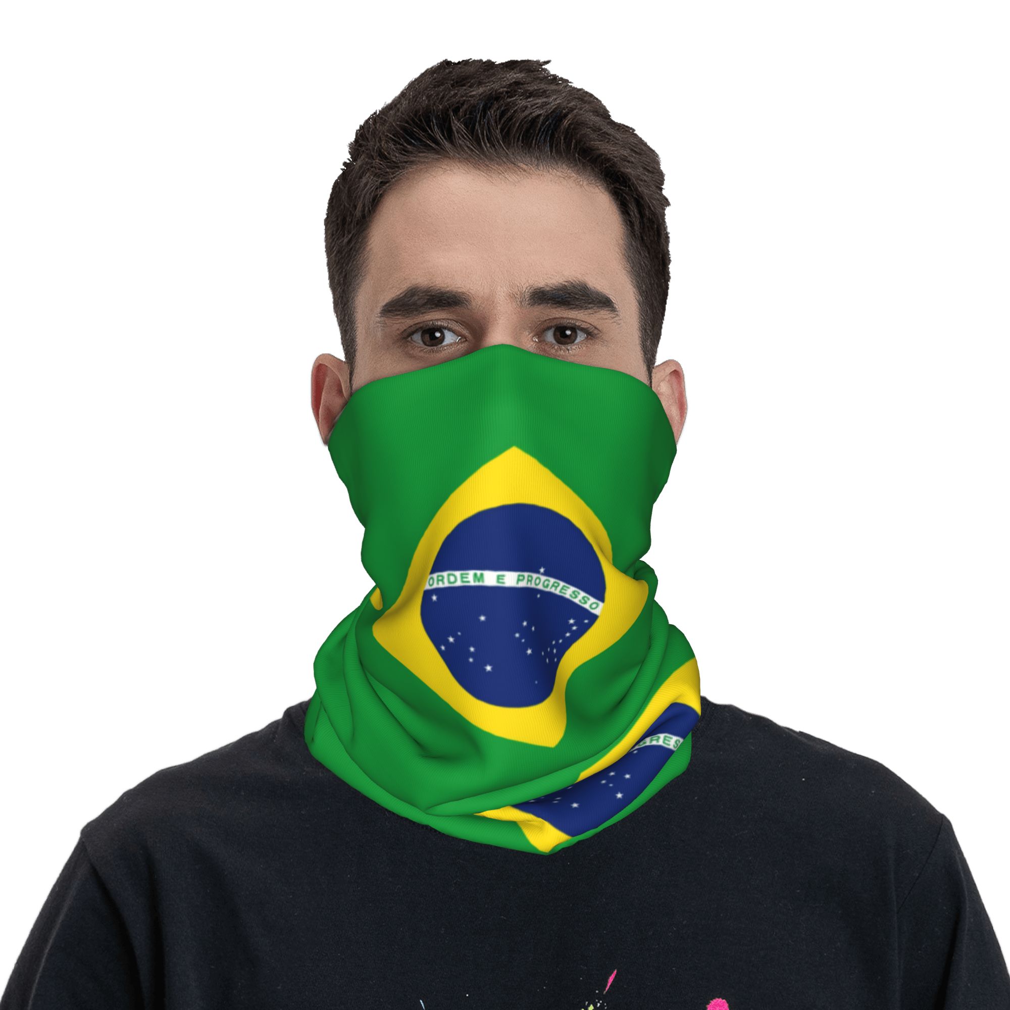 Bandana con bandera de Brasil  - Neck Gaiter Face Cover reseña y precio